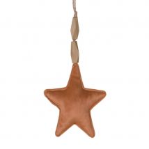 Etoile terracotta velours à suspendre, 15cm