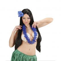 Fleur bleue foncée sur barrette pour cheveux