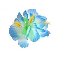 Fleur bleue sur barrette à cheveux