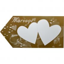 Fleche marron d'indication pour mariage (CHOCOLAT)