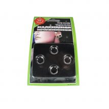 Faux piercing argentés, par 4