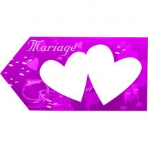 Fleche rose d'indication pour mariage (FUSCHIA)
