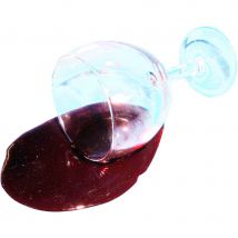 Faux verre de vin rouge renversé (rouge)