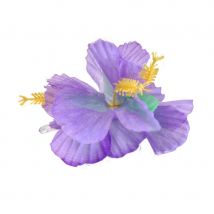 fleur violette sur barrette à cheveux