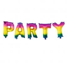Guirlande ballons de lettres Party arc-en-ciel