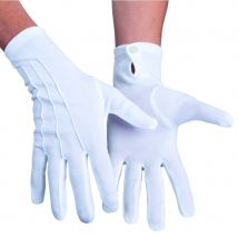Gants blancs en coton avec bouton pression