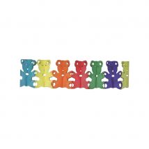 Guirlande d'oursons multicolores en papier, 4m