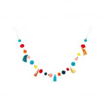 Guirlande de pompons colorés de 1,25m