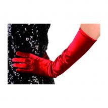 Gants élastiques rouge satiné (ROUGE)