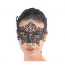 Grand masque loup noir en dentelle rigide