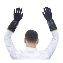 Gants noires de pirate en simili cuir