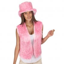 Gilet rose en peluche (Taille unique)