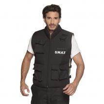Gilet SWAT noir sans manche pour adulte (Taille unique)