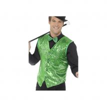 Gilet vert à sequins pour homme (M)