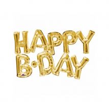 Happy Birthday en ballons dorés de 78 cm (Doré)