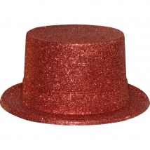 Haut de forme avec paillettes rouge (ROUGE)