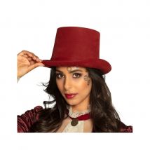 Haut de forme rouge bordeaux pour adulte, luxe