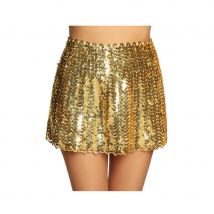Jupe disco dorée à sequins (Taille unique)