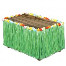 Jupe de table Hawaïenne franges vertes