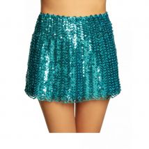 Jupe disco turquoise à sequins (Taille unique)