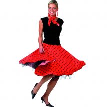 Jupe rock'n roll avec foulard rouge (rouge)
