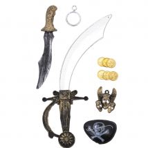 Kit accessoires de pirate en plastique pour enfant