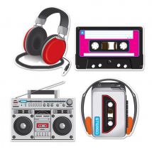 Kit de 4 decos années 80 en carton