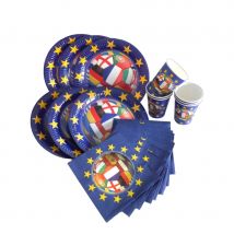 Kit de vaisselle jetable Football Mondial