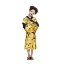 Kimono jaune satiné de petite chinoise (8/10 ans)