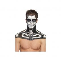 Kit maquillage de squelette noir et blanc au latex