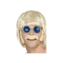 Kit moustache et rouflaquettes de hippie blond (Blond)