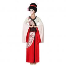 Kimono rouge blanc de geisha pour femme (M/L)