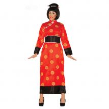 Kimono rouge et noir pour femme (L)