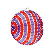 Lampion ballon blanc bleu rouge de 25 cm (25cm)