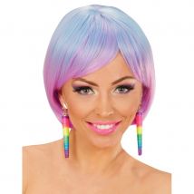 Longues boucles d'oreilles en cone multicolore