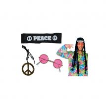 Lunettes, bandeau et collier peace and love