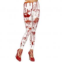Legging blanc tâché de sang pour femme (S/M)