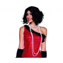 Long colliers double rangées de perles blanches