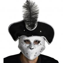 Loup carnaval de venise avec chapeau plume