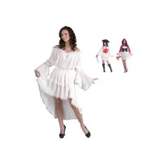 Longue chemise robe blanche en dentelle (Taille unique)