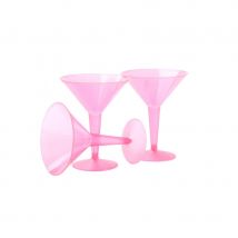 Lot de 10 verres roses à martini, en plastique