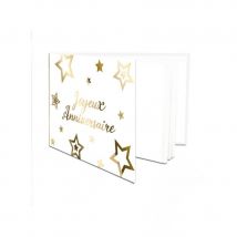 Livre d'or anniversaire blanc avec motifs dorés