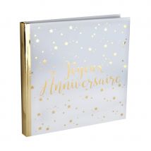 Livre d'or Joyeux Anniversaire, blanc et doré