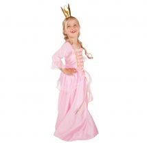 Long déguisement rose uni de princesse pour fille (7/9 ans)