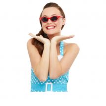 Lunettes de soleil papillon rouge pour femme