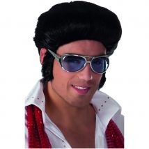 Lunettes Elvis monture argentée verres bleus