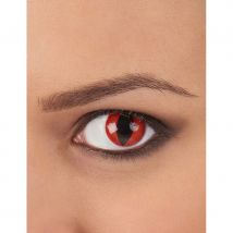 Lentilles fond rouge pupille de reptile (1 an)