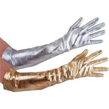 Longs gants argentés de star (ARGENT)