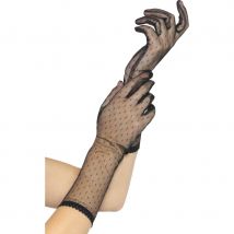 Long gants noirs en dentelle