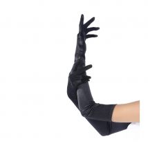 Longs gants noirs stretch de 58cm (Noir)